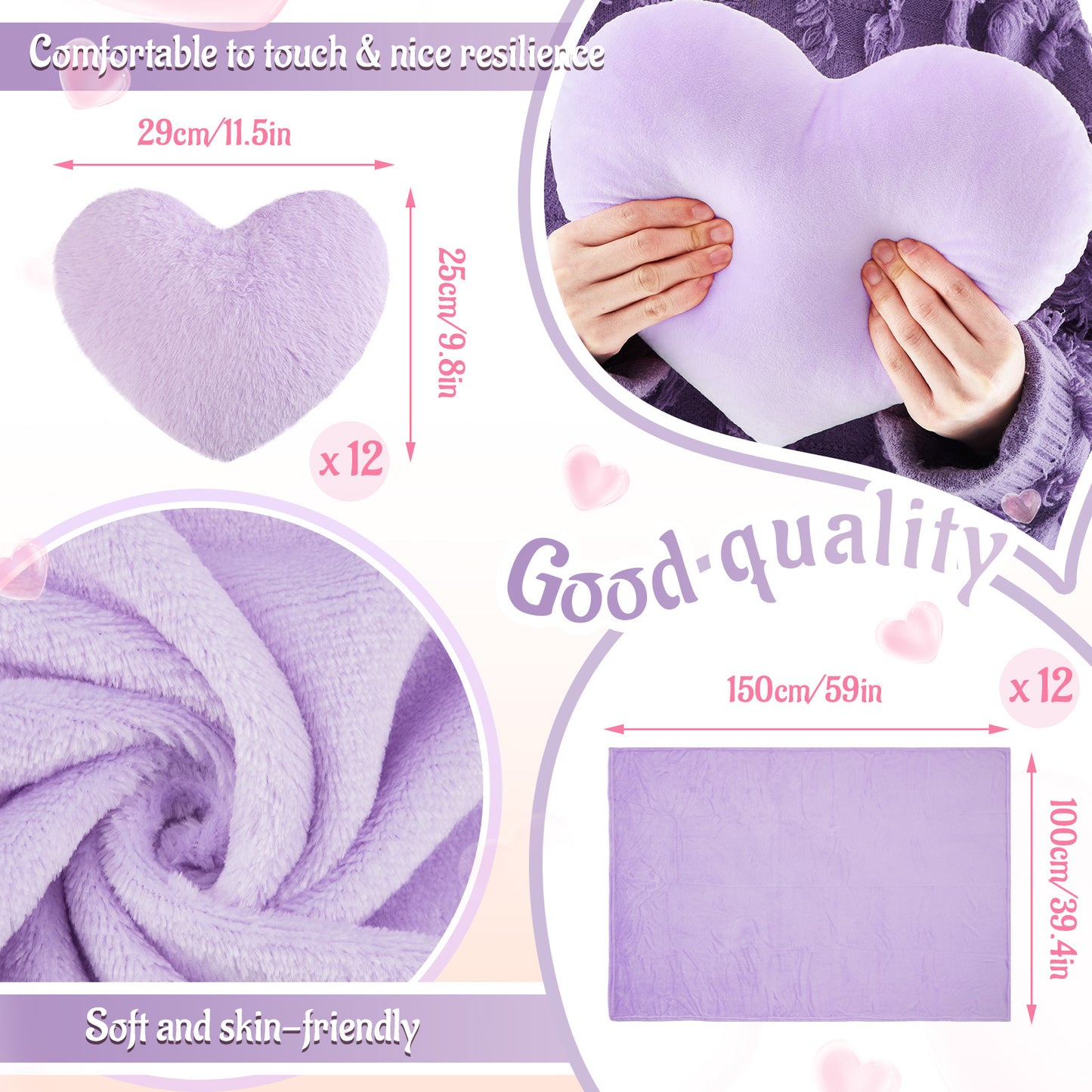 Gift for Her\u002FHim 12 Sets Sleepover Party Supplies for Girl Spa Slumber Birthday Favors Throw Blanket Pillow Eye Mask Headband Scrunchies